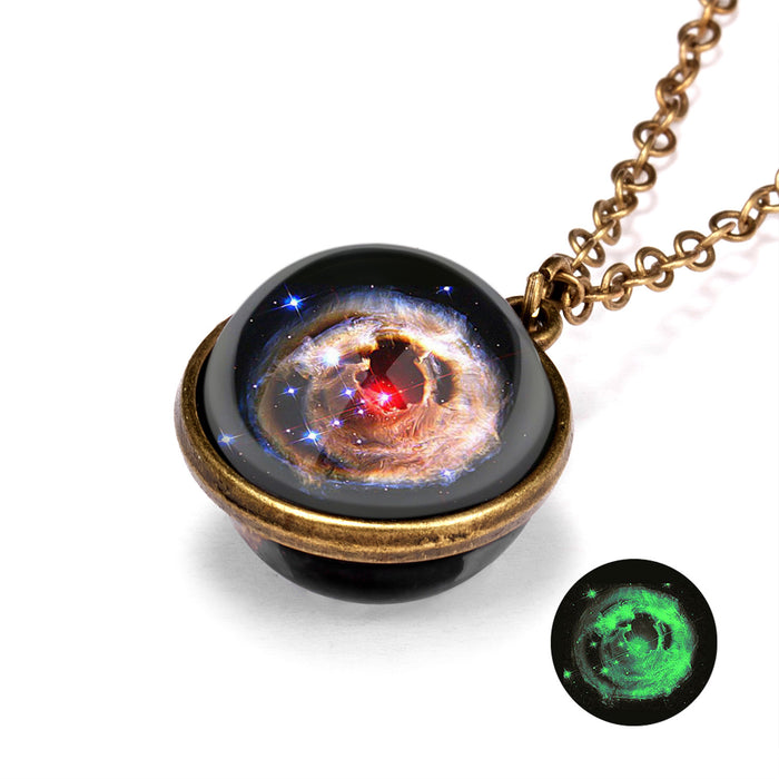 Wholesale Galaxy Nebula Cosmic Pendant Necklace Creative Cosmic Star Necklace