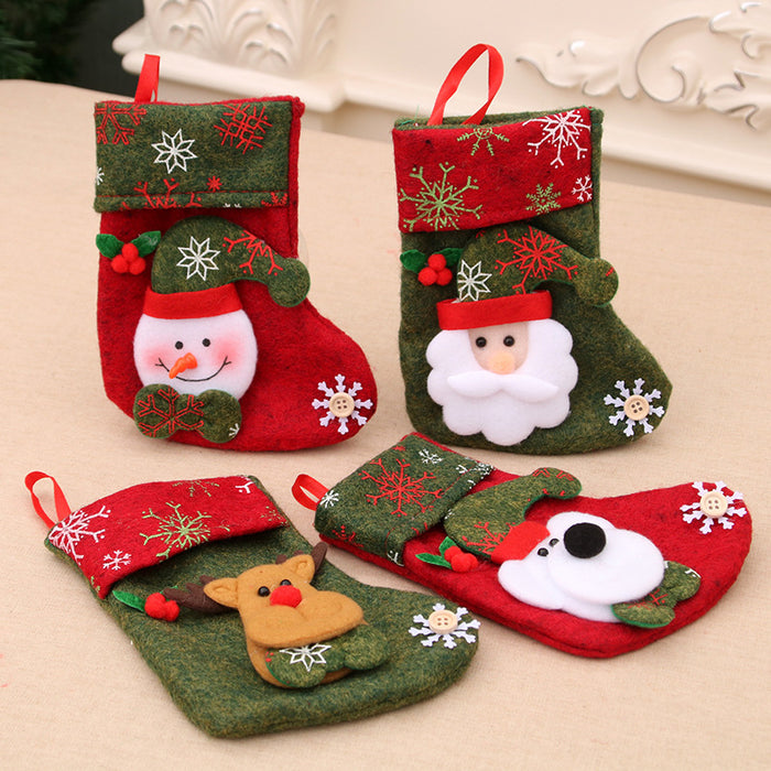 Wholesale Christmas Gift Bag Christmas Decorations Printed Candy Bag Christmas Decoration Socks