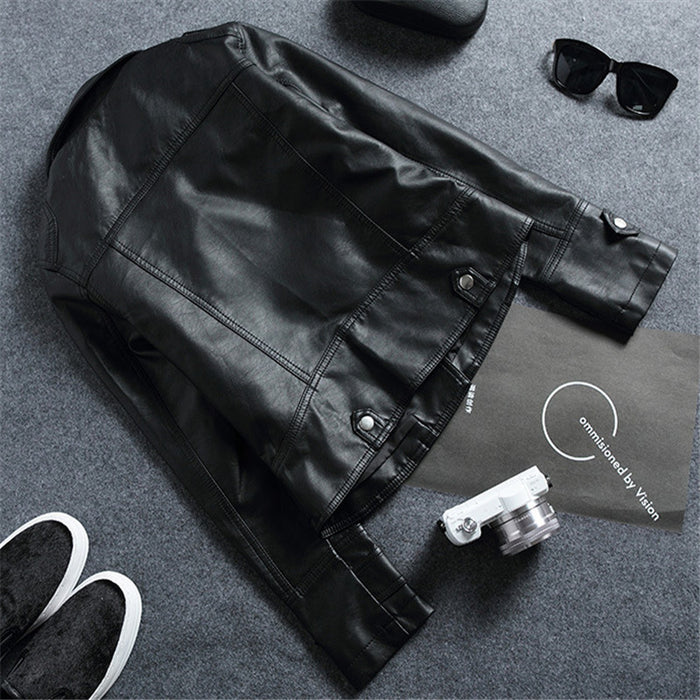 Wholesale New Slim Fit Lapel Leather Jacket Women's Short Jacket Women's PU Jacket Motorcycle Suit Women's Clothing JDC-CTS-ZX007