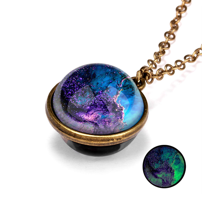 Wholesale Galaxy Nebula Cosmic Pendant Necklace Creative Cosmic Star Necklace