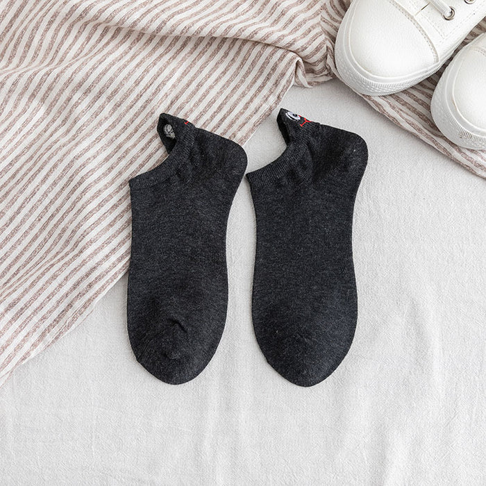 Wholesale Low cut short socks, personalized cartoon embroidery socks, boat socks