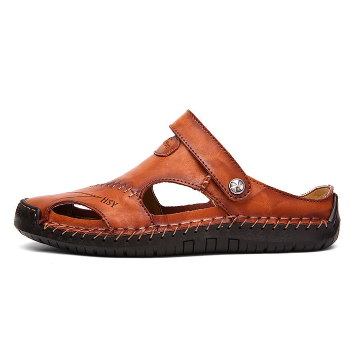 Wholesale Sandals Men Beach Shoes Rubber Leather JDC-SD-DJL001