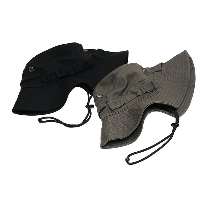 Wholesale Outdoor fishing sun hat, breathable fisherman hat, folding basin hat, drawstring hat