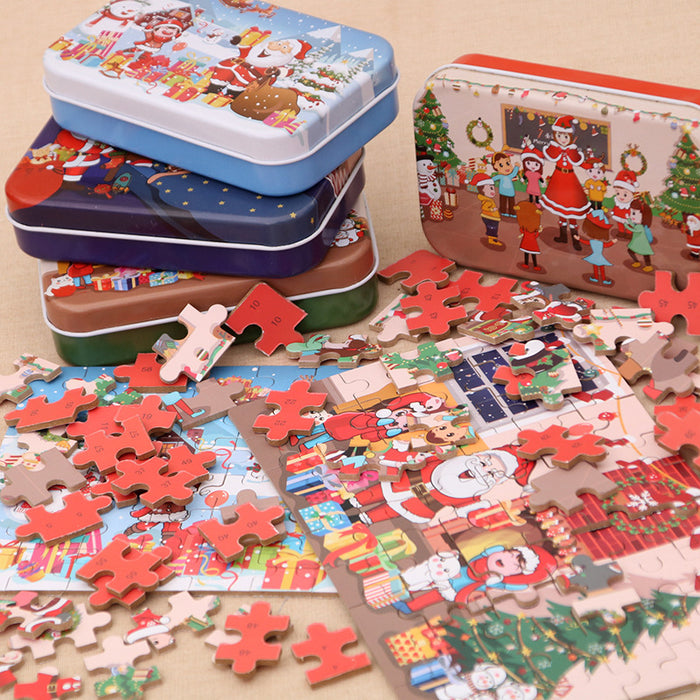 Wholesale Christmas wooden gift handmade Santa puzzle