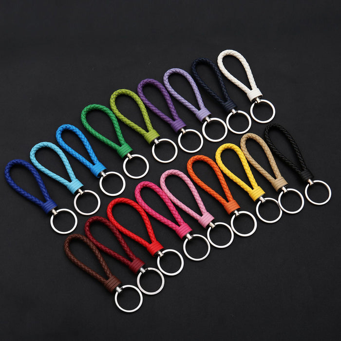 Wholesale Leather Rope Keychains Woven Keychains Car Accessories Leather Keychains Accessories Couple Bags Accessories JDC-KC-BD001