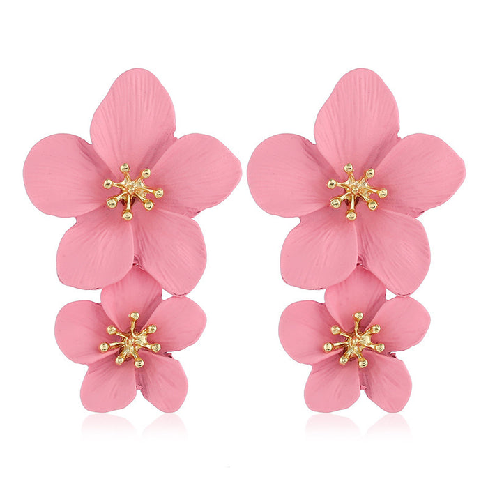 Wholesale Flower Earrings Women's Double-layer Long earring