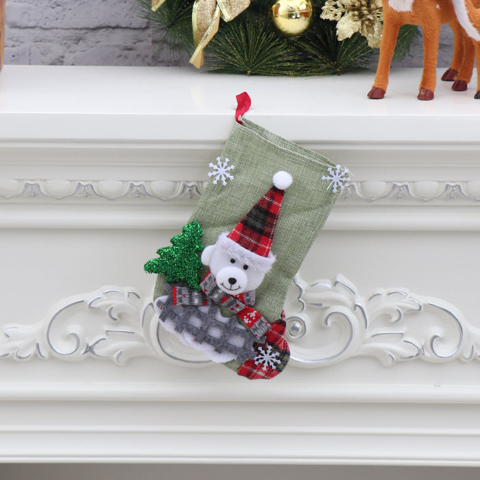 Wholesale Christmas Candy Gift Bag Decoration Props Santa Snowman Socks Medium Size Gift Christmas Stocking Decoration