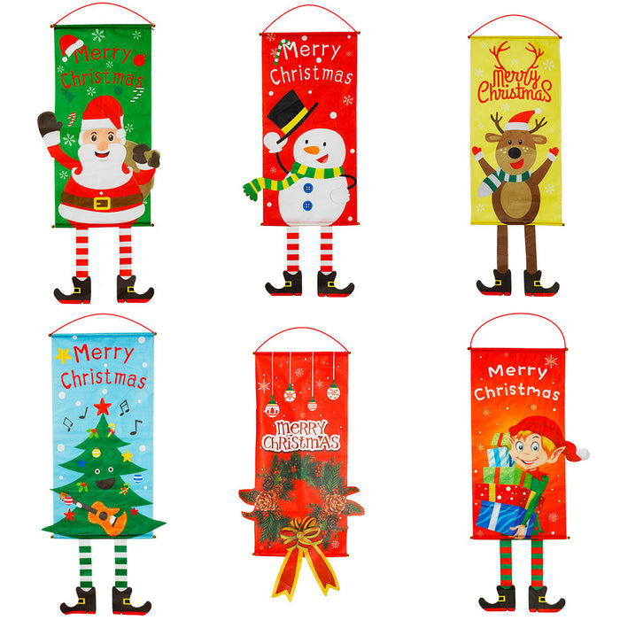Wholesale Christmas Decorations Fabric Hanging Legs Creative Hanging Flags Window Pendants Wall Atmosphere Decoration Hanging Cloth
