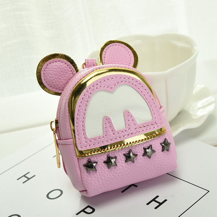 Wholesale PU Rivet Mini Schoolbag Coin Purse JDC-WT-YouTu011