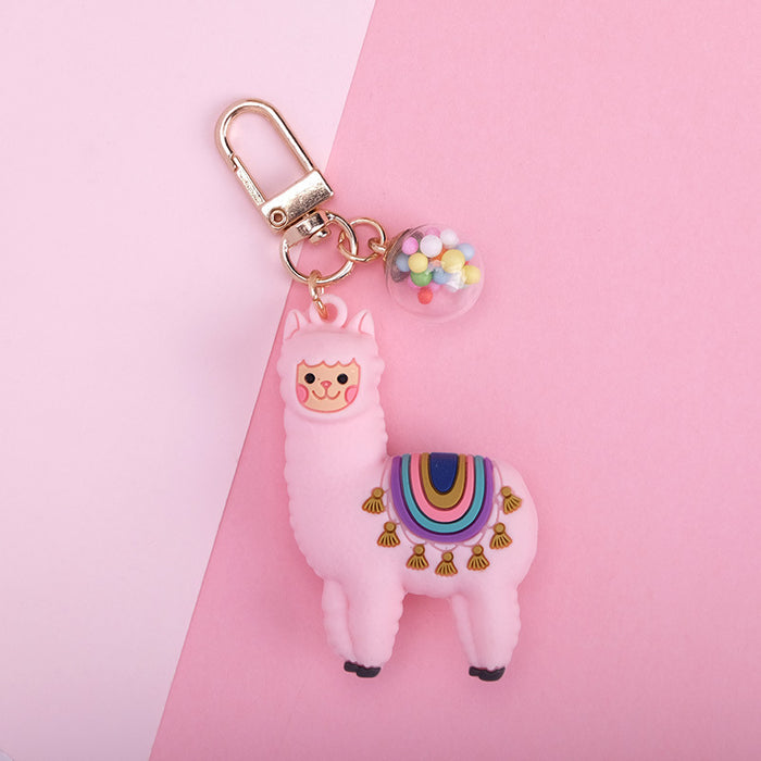 Wholesale Three-dimensional Drip Glue Alpaca Keychain JDC-KC-QMou024