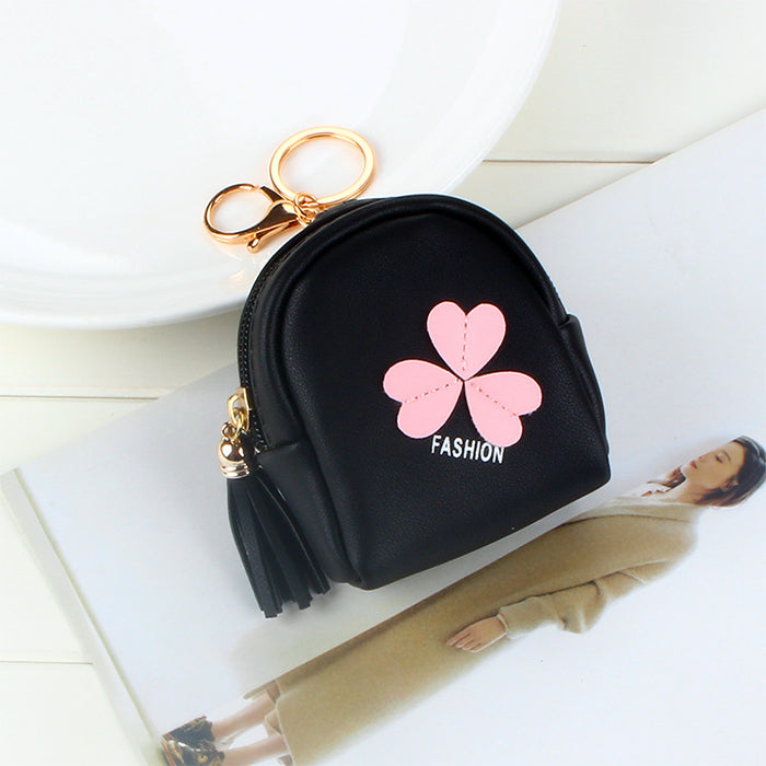 Wholesale Small Schoolbag Wallet Mini Coin Purse Women's Cute Love Small Square Bag Hand Coin Bag Leather