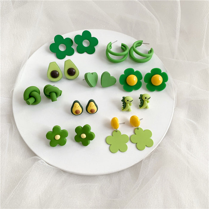 Wholesale Avocado Alloy Paint Ear Clip JDC-ES-ABL010