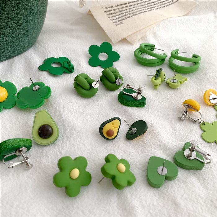 Wholesale Avocado Alloy Paint Ear Clip JDC-ES-ABL010