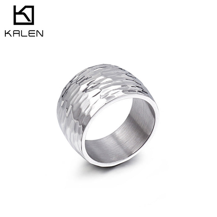 Wholesale Simple Stainless Steel Irregular Pattern Ring