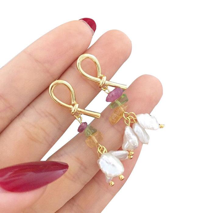 Wholesale Earrings 14K Gold-Filled Natural Real Pearl Baroque Earrings Pearl Earrings