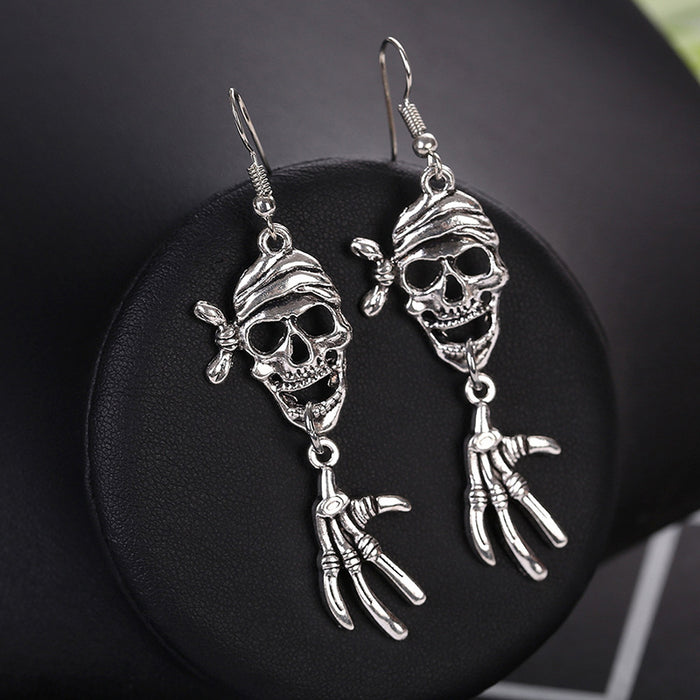 Wholesale Halloween 3pcs Skeleton Series Zinc Alloy Earrings JDC-ES-BinL013