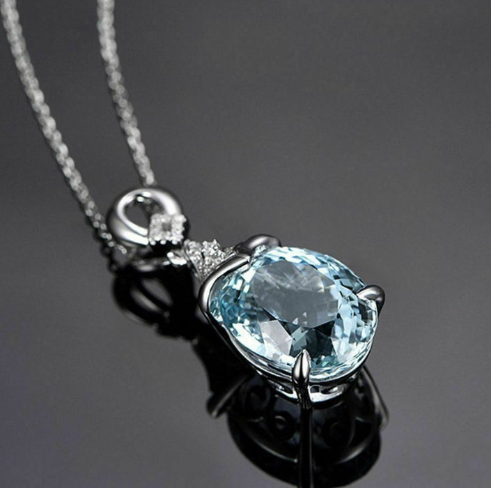 Wholesale Krahai Blue Treasure Pendant with Diamond Set, Colored Gemstone Pendant, Jewelry