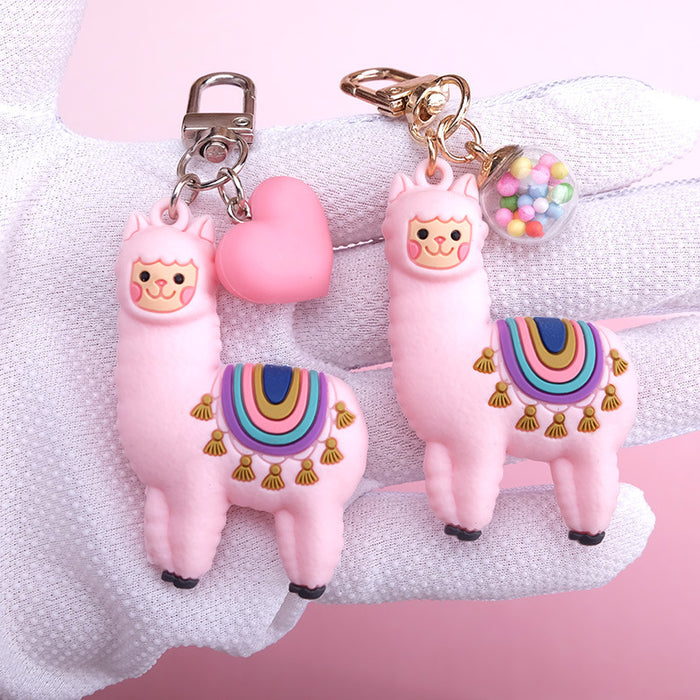 Wholesale Three-dimensional Drip Glue Alpaca Keychain JDC-KC-QMou024