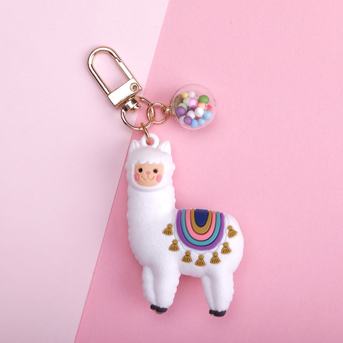 Wholesale Three-dimensional Drip Glue Alpaca Keychain JDC-KC-QMou024