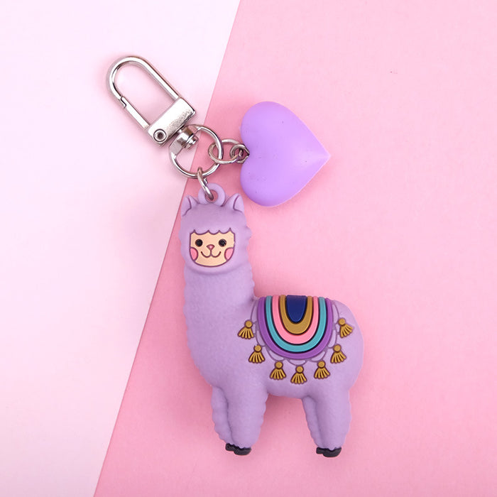 Wholesale Three-dimensional Drip Glue Alpaca Keychain JDC-KC-QMou024