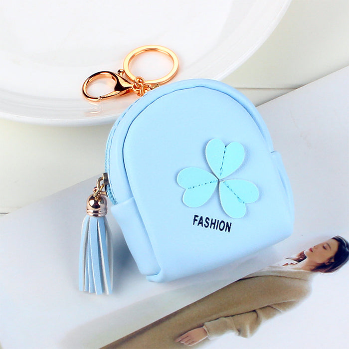 Wholesale Small Schoolbag Wallet Mini Coin Purse Women's Cute Love Small Square Bag Hand Coin Bag Leather