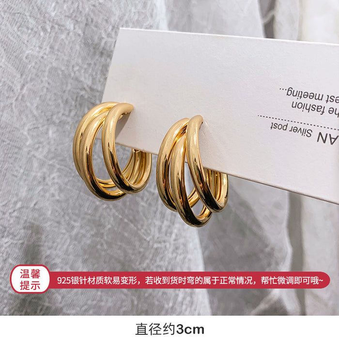 Wholesale Silver Needle Metal Designer Earrings JDC-ES-BY003