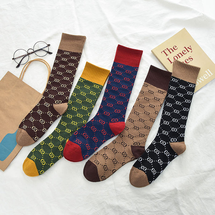 Wholesale Mid to long tube socks, stacked socks, fashionable and versatile calf socks