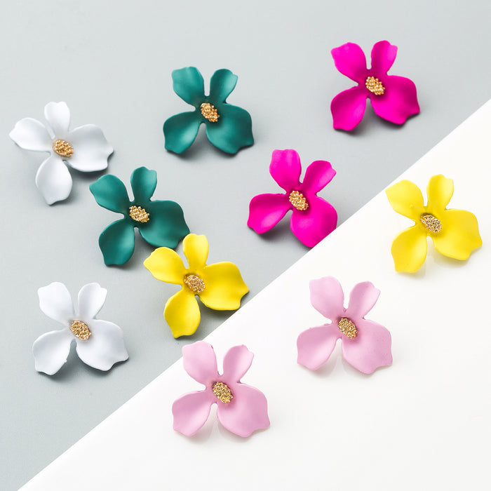 Wholesale Alloy Small Fresh Petals Earrings JDC-ES-Hem002