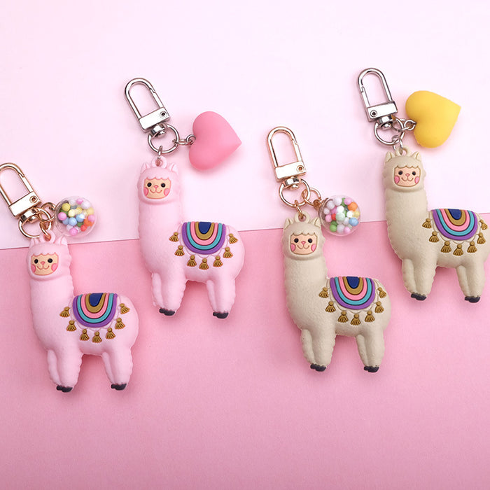 Wholesale Three-dimensional Drip Glue Alpaca Keychain JDC-KC-QMou024