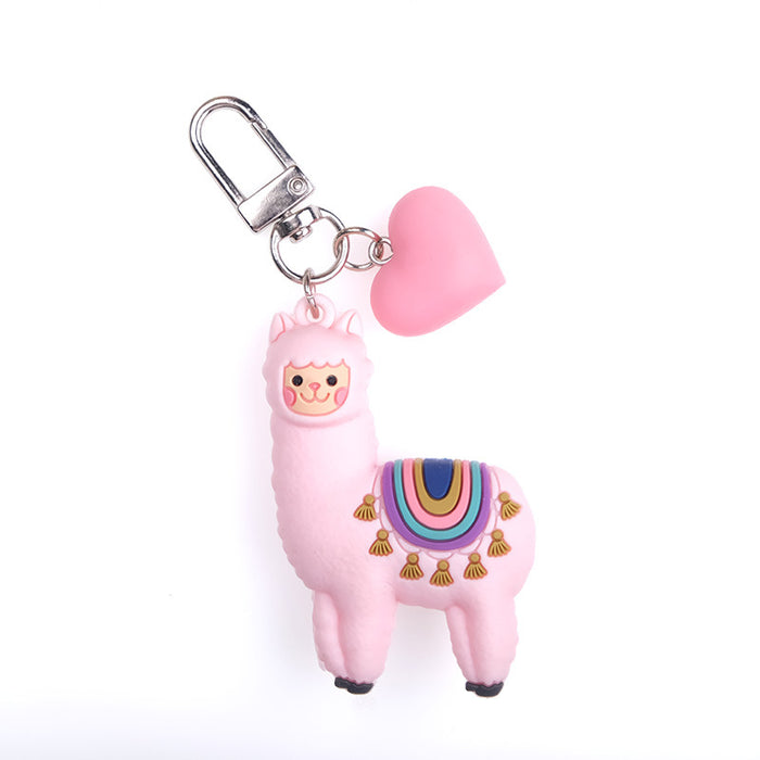 Wholesale Three-dimensional Drip Glue Alpaca Keychain JDC-KC-QMou024