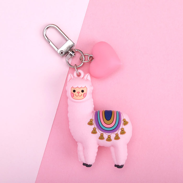 Wholesale Three-dimensional Drip Glue Alpaca Keychain JDC-KC-QMou024