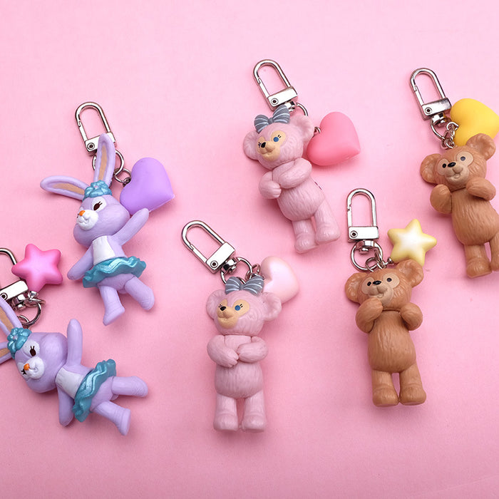 Wholesale Cartoon Cute Bear Resin Keychain JDC-KC-QMou027