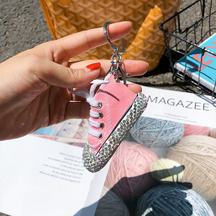 Wholesale Diamond Glitter Canvas Shoes Keychain JDC-KC-LX054