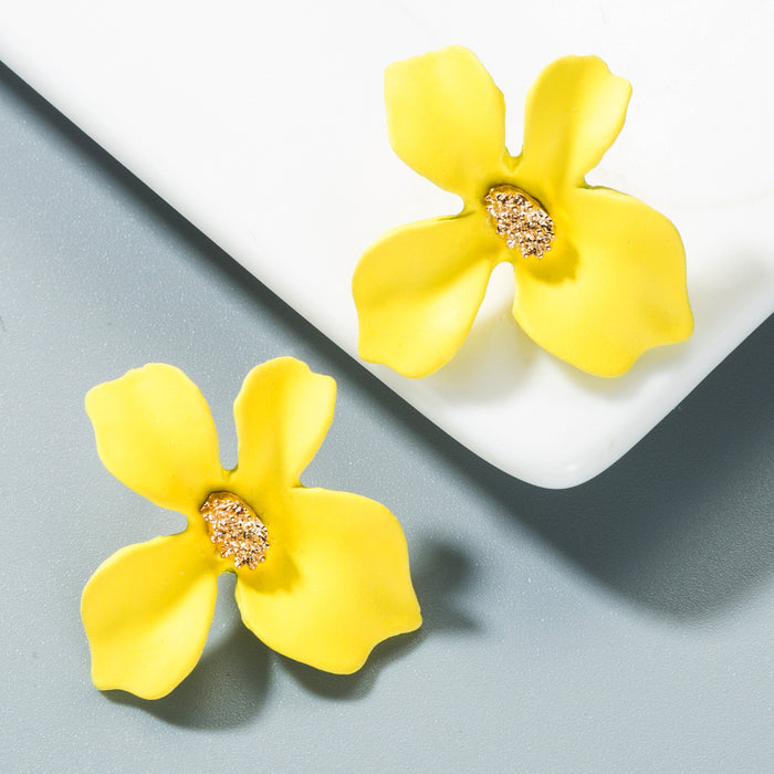 Wholesale Alloy Small Fresh Petals Earrings JDC-ES-Hem002