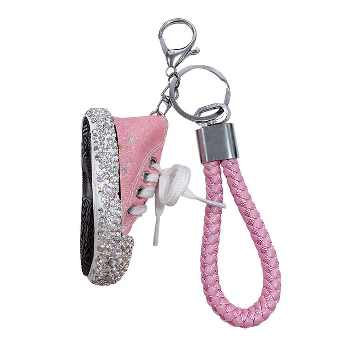 Wholesale Diamond Glitter Canvas Shoes Keychain JDC-KC-LX054