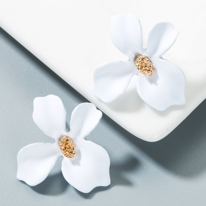 Wholesale Alloy Small Fresh Petals Earrings JDC-ES-Hem002