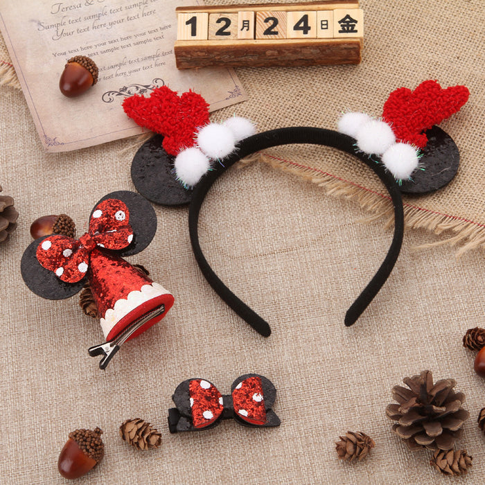 Wholesale Christmas Headband Versatile Bow Head Buckle Duckbill Clip Hair Accessories Christmas Decorations