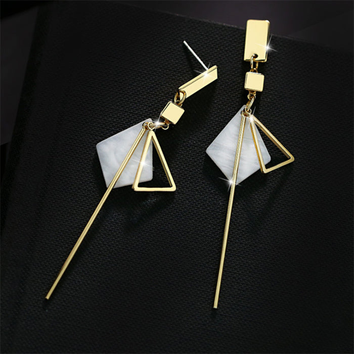 Wholesale Simple Geometric Triangle Copper Earrings JDC-ES-MiD005