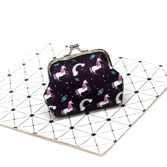 Wholesale Unicorn Print Coin Purse Cartoon Pegasus Student Coin Bag Ladies Small Wallet Children's Hand-held Creative Wallet JDC-WT-QW007