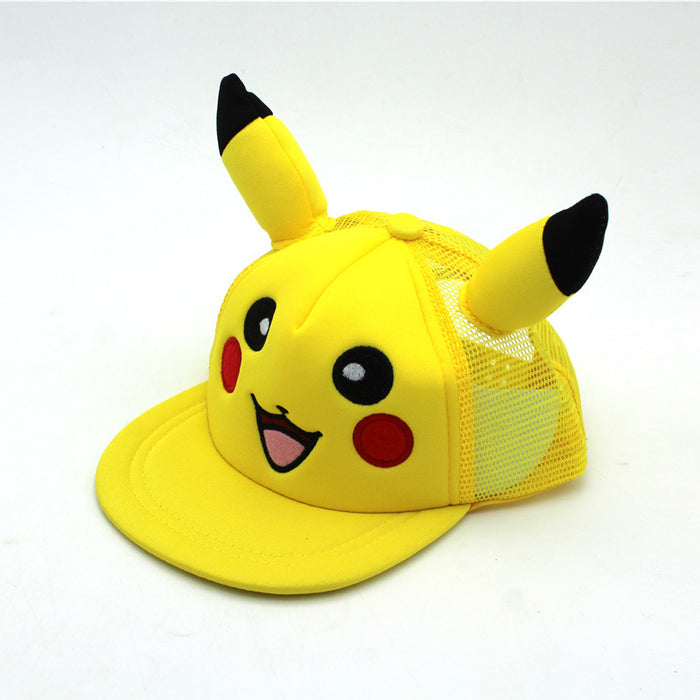 Wholesale Cotton Cute Cartoon Pikachu Flat Brim Parent-child Baseball Cap JDC-FH-ZhiXie020