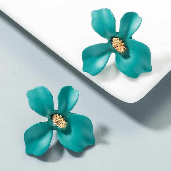 Wholesale Alloy Small Fresh Petals Earrings JDC-ES-Hem002