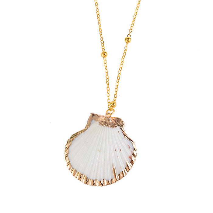 Wholesale New gold trimmed conch seashell necklace with multiple options to choose from