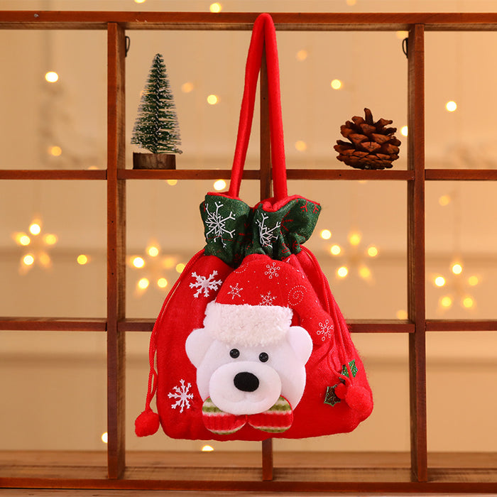 Wholesale Christmas Neck Gift Bag Happy Decal Flower Handbag Candy Bag Cartoon Children' s Handbag Apple Bag Gift Bag