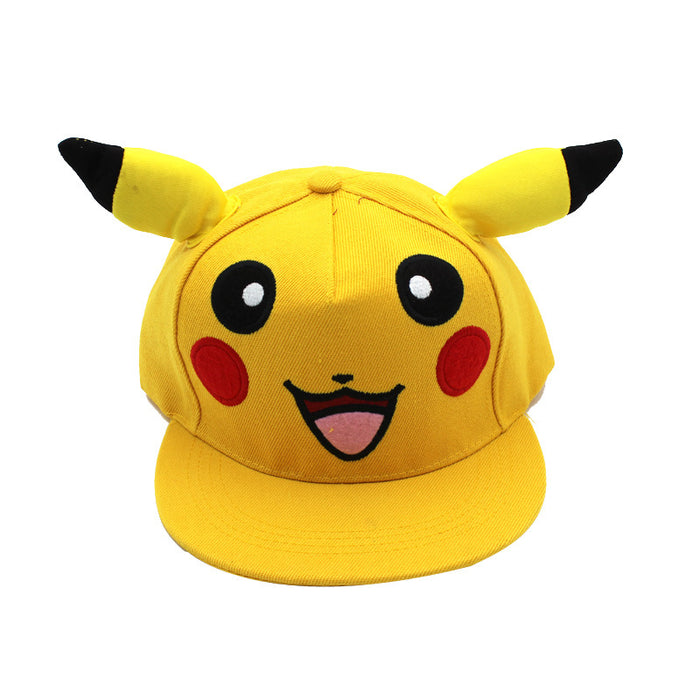 Wholesale Cotton Cute Cartoon Pikachu Flat Brim Parent-child Baseball Cap JDC-FH-ZhiXie020