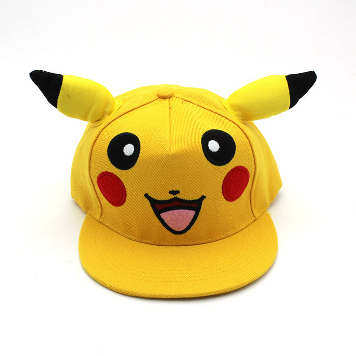 Wholesale Cotton Cute Cartoon Pikachu Flat Brim Parent-child Baseball Cap JDC-FH-ZhiXie020