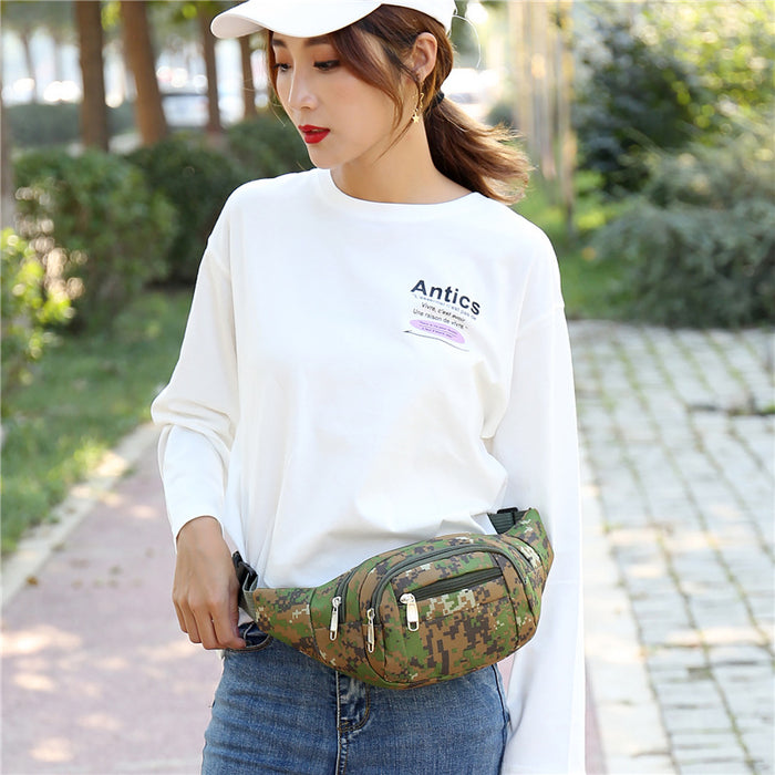 Wholesale Outdoor mobile phone waist bag multi-functional sports messenger bag camouflage chest bag