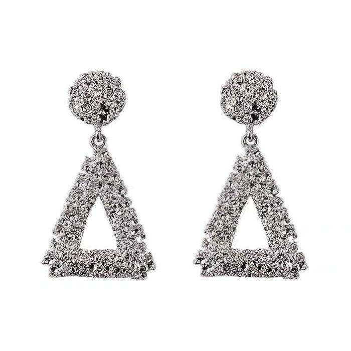 Wholesale Irregular Geometric Square Heavy Metal Frosted Earrings JDC-ES-LiR010