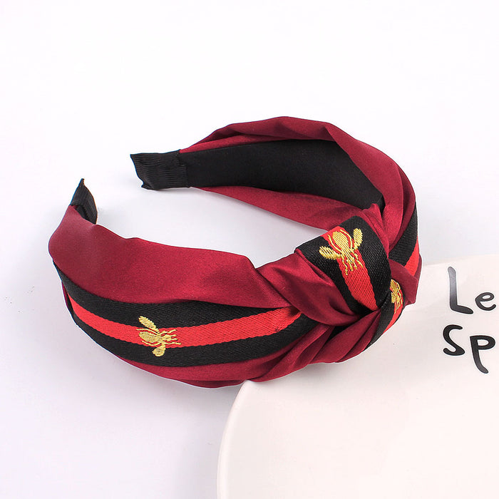 Wholesale Wide Edge Simple Fabric Knotted Headband JDC-HD-Yiyue002