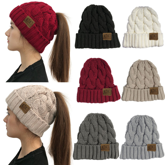 Wholesale Solid Color Rolled Edge Knitted Hat Winter Woolen Hat JDC-FH-HuiR001