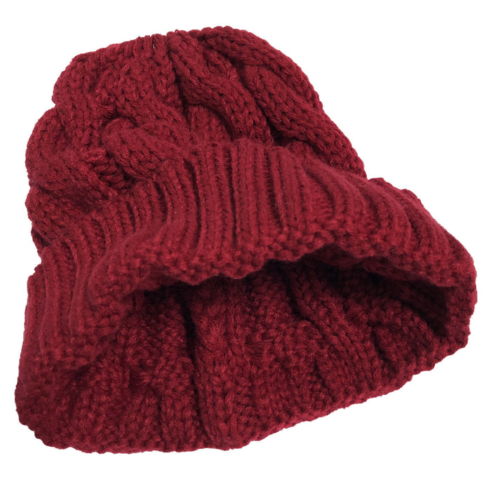 Wholesale Solid Color Rolled Edge Knitted Hat Winter Woolen Hat JDC-FH-HuiR001